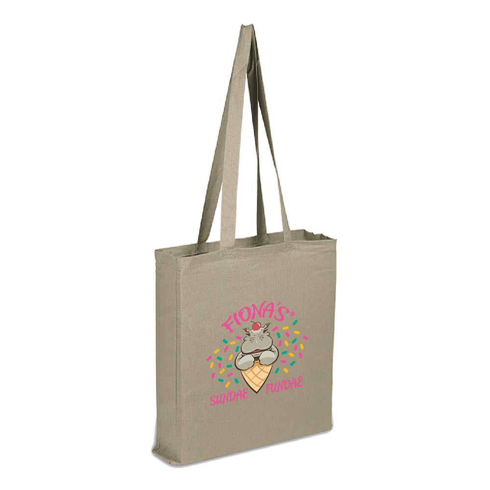 Cotton Canvas Tote Bag ('' W X '' H)-Tote Bag-Brand Your Tote-Natural-Brand Your Tote