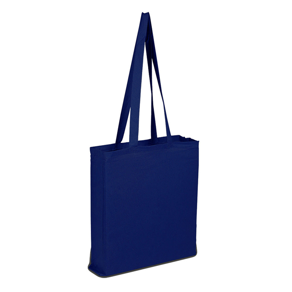 Cotton Canvas Tote Bag ('' W X '' H)-Tote Bag-Brand Your Tote-Navy Blue-Brand Your Tote