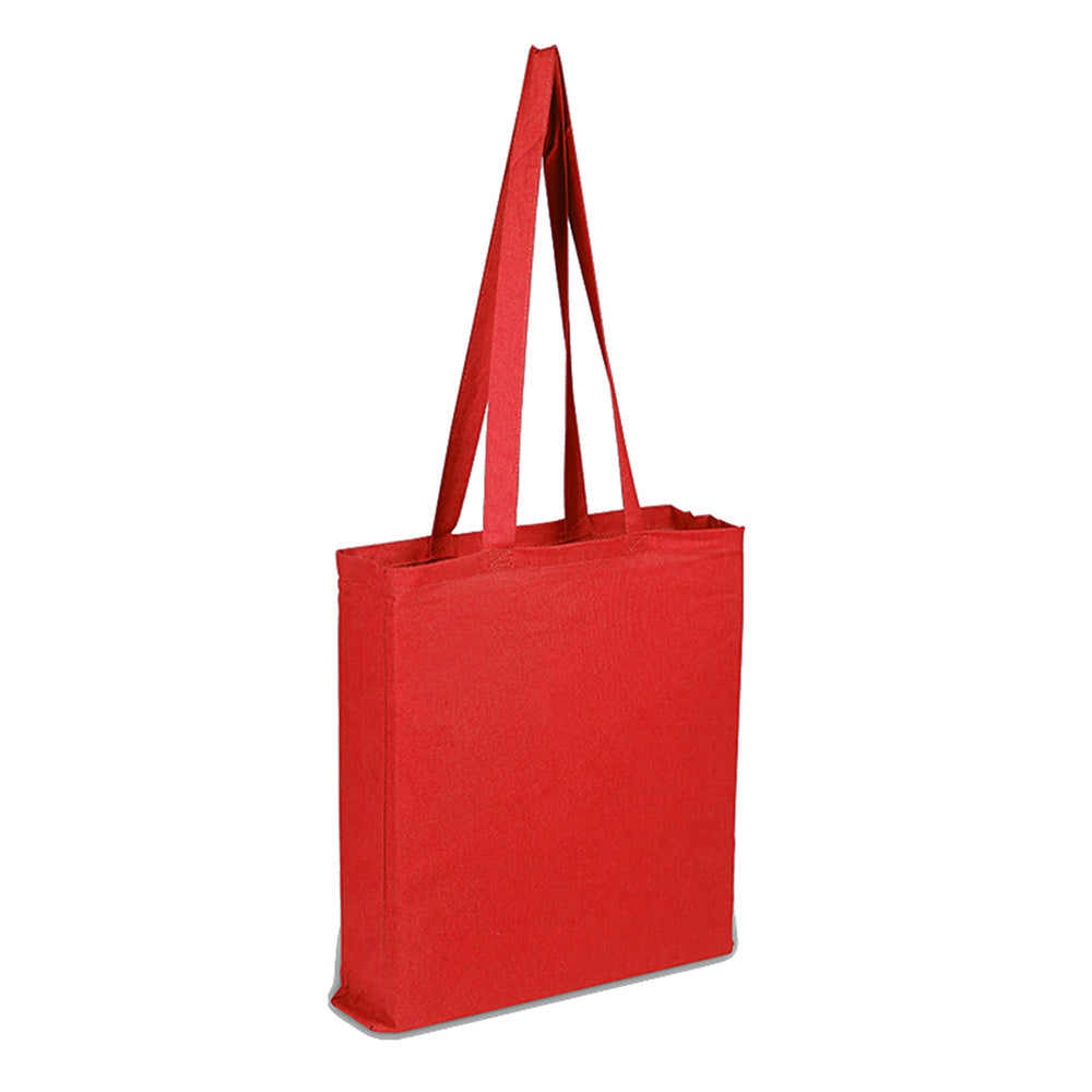 Cotton Canvas Tote Bag ('' W X '' H)-Tote Bag-Brand Your Tote-Red-Brand Your Tote