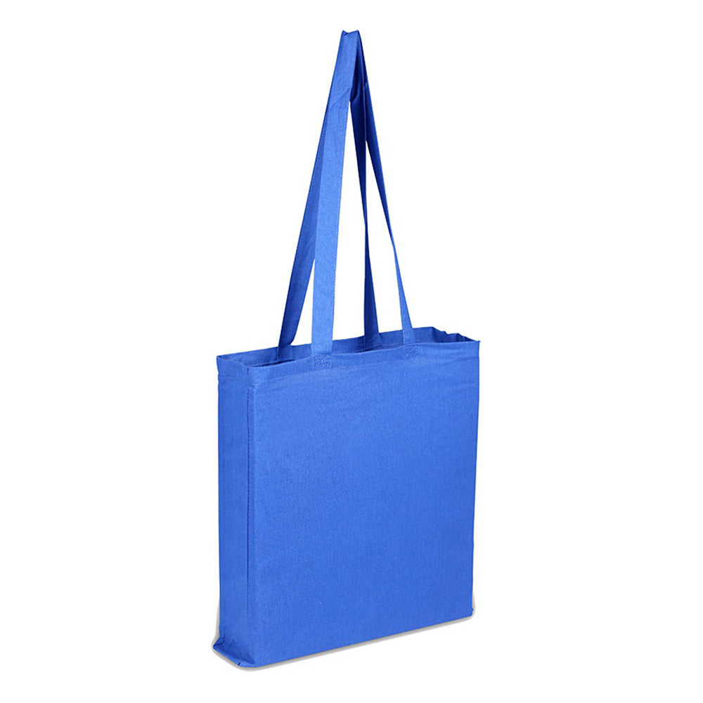 Cotton Canvas Tote Bag ('' W X '' H)-Tote Bag-Brand Your Tote-Royal Blue-Brand Your Tote