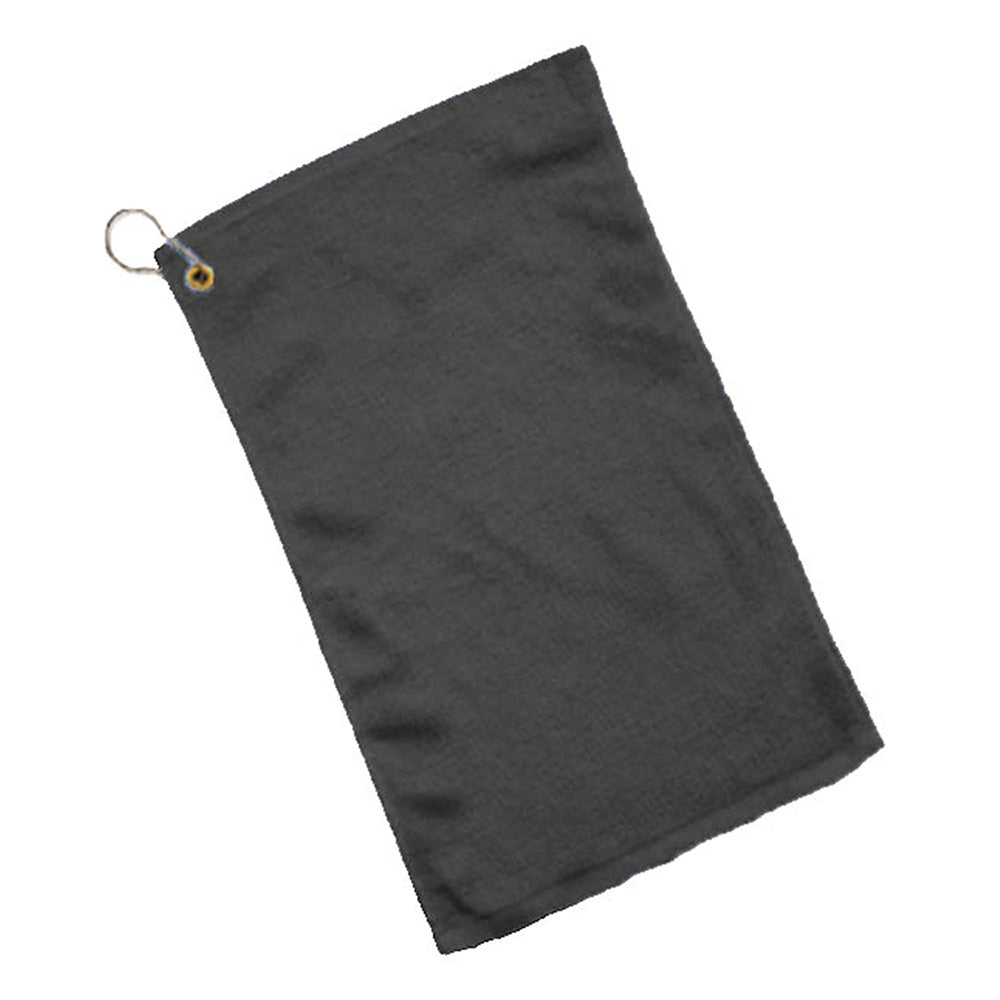 Cotton Velour Fingertip Towel (11'' W X 18'' H) 1.3 Lb Per Dozen-Towel-Brand Your Tote-Black-Brand Your Tote
