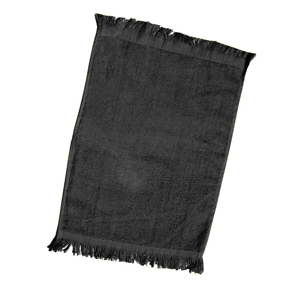 Cotton Velour Fingertip Towel (11'' W X 18'' H) 1.3-Towel-Brand Your Tote-Black-Brand Your Tote