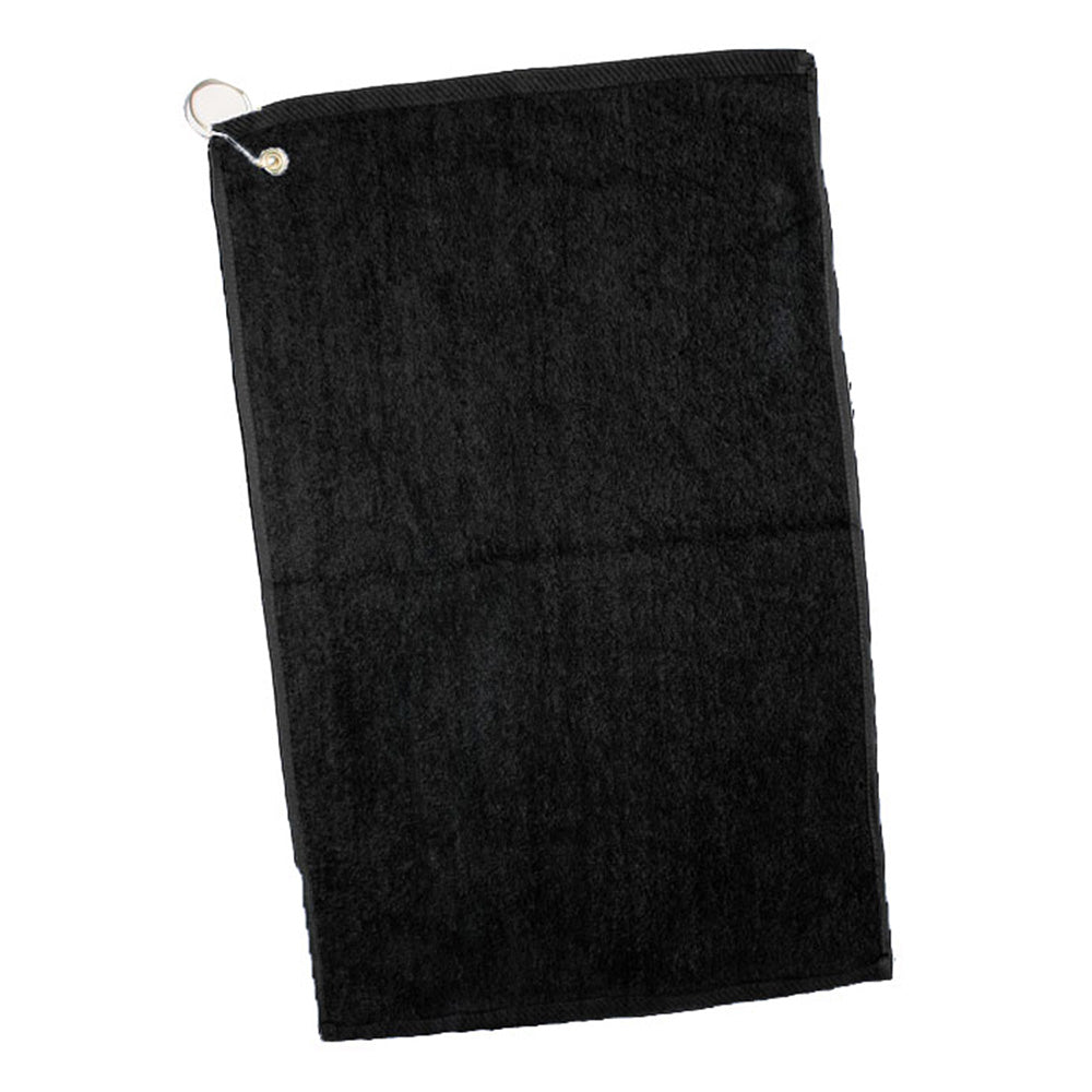 Cotton Velour Hand/Golf Towel (16'' W X 25'' H) 2.5 Lb Per Dozen-Towel-Brand Your Tote-Black-Brand Your Tote