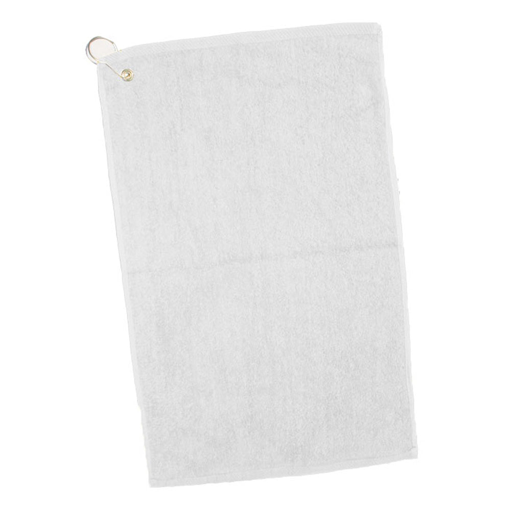 Cotton Velour Hand/Golf Towel (16'' W X 25'' H) 2.5 Lb Per Dozen-Towel-Brand Your Tote-White-Brand Your Tote