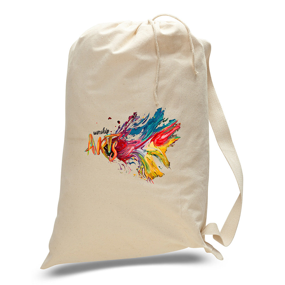 Drawstring Laundry Bag-Brand Your Tote-Natural-Brand Your Tote