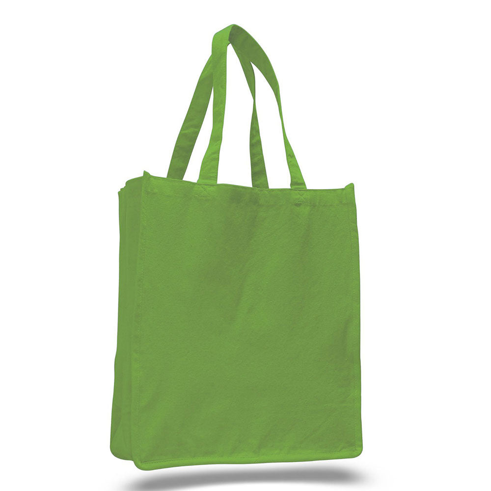 Large Cotton Canvas Book Tote Bag (14'' W X 17'' H) 12 Oz-Tote Bag-Brand Your Tote-Lime Green-Brand Your Tote