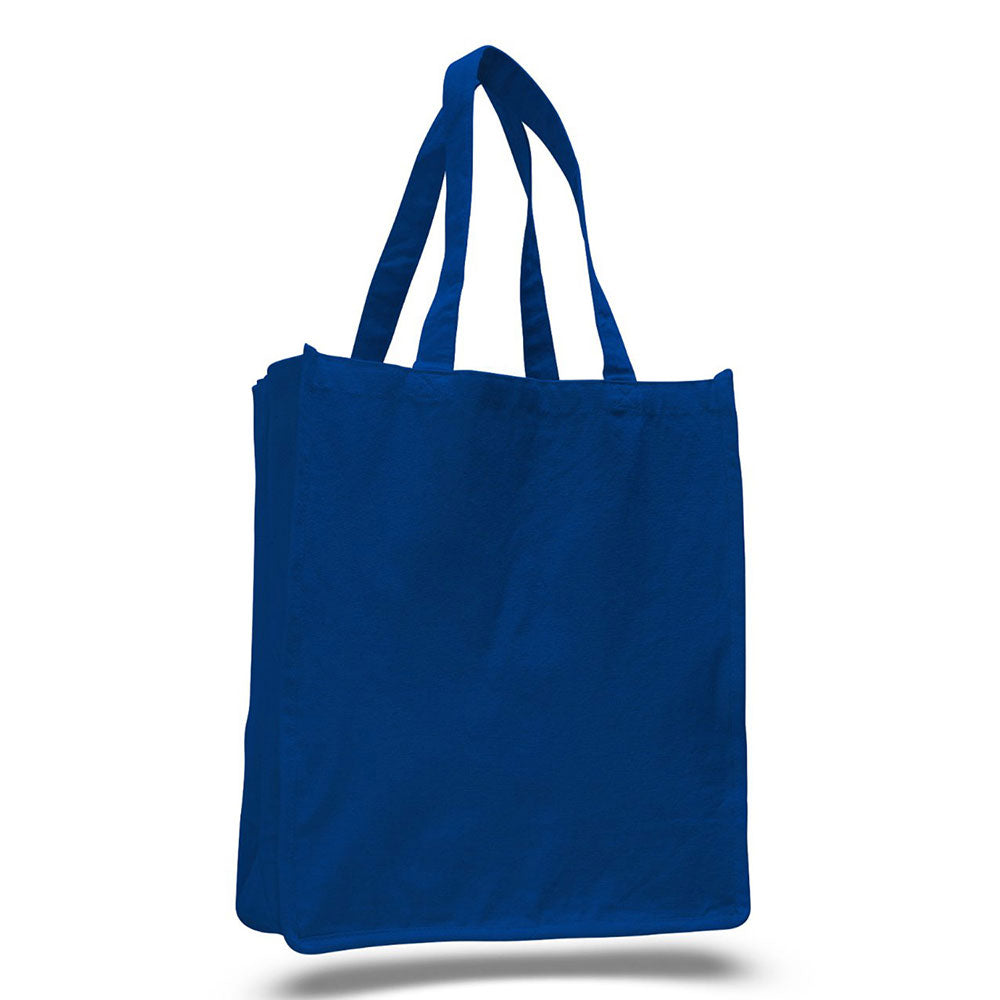 Large Cotton Canvas Book Tote Bag (14'' W X 17'' H) 12 Oz-Tote Bag-Brand Your Tote-Royal Blue-Brand Your Tote