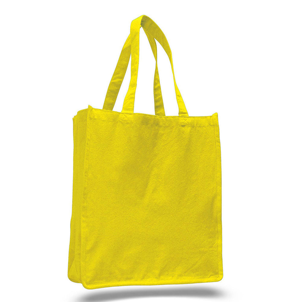 Large Cotton Canvas Book Tote Bag (14'' W X 17'' H) 12 Oz-Tote Bag-Brand Your Tote-Yellow-Brand Your Tote