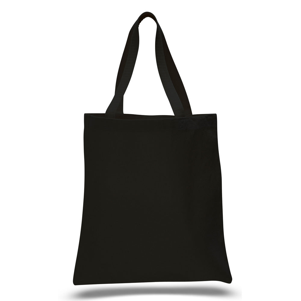 Large Cotton Canvas Promotional Tote Bag (15'' W X 16'' H) 12 Oz-Tote Bag-Brand Your Tote-Black-Brand Your Tote