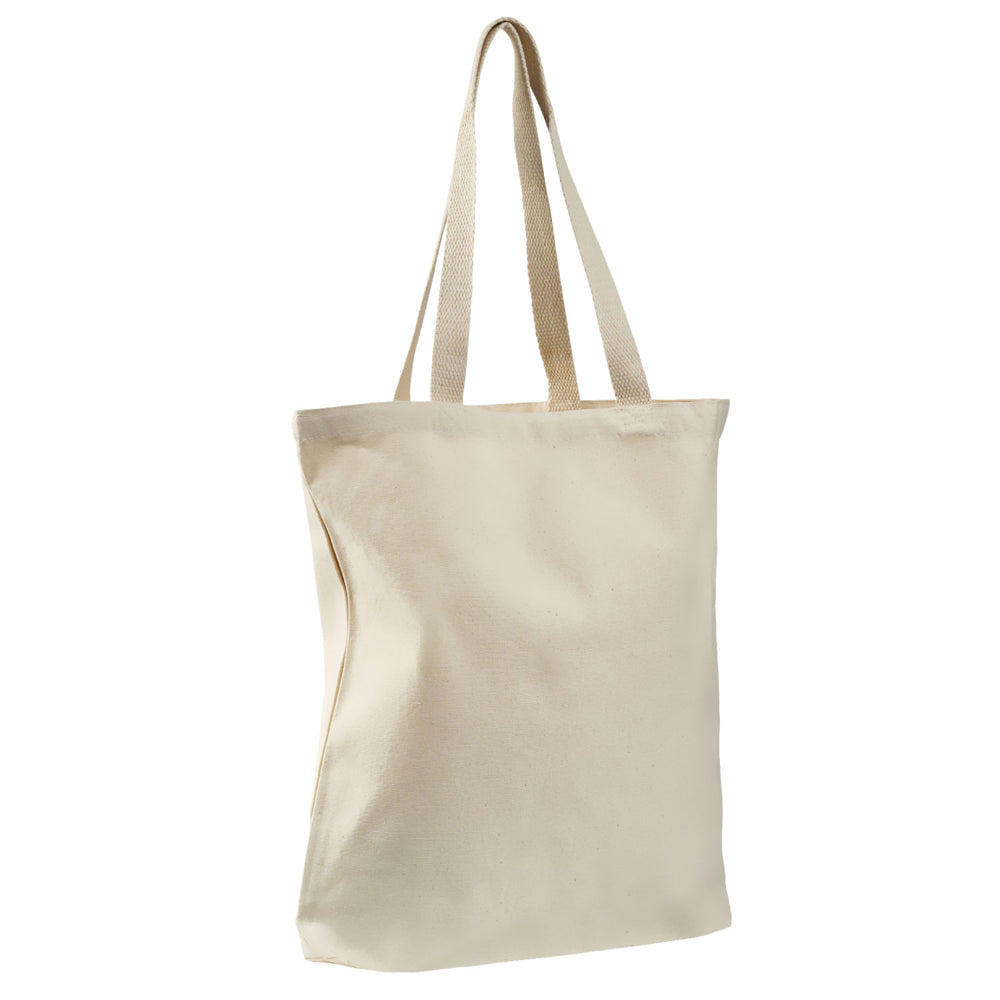 Large Cotton Canvas Promotional Tote Bag (15'' W X 16'' H) 12 Oz-Tote Bag-Brand Your Tote-Natural-Brand Your Tote