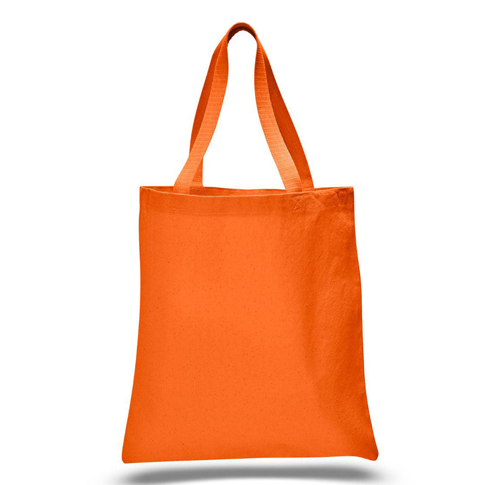 Large Cotton Canvas Promotional Tote Bag (15'' W X 16'' H) 12 Oz-Tote Bag-Brand Your Tote-Orange-Brand Your Tote