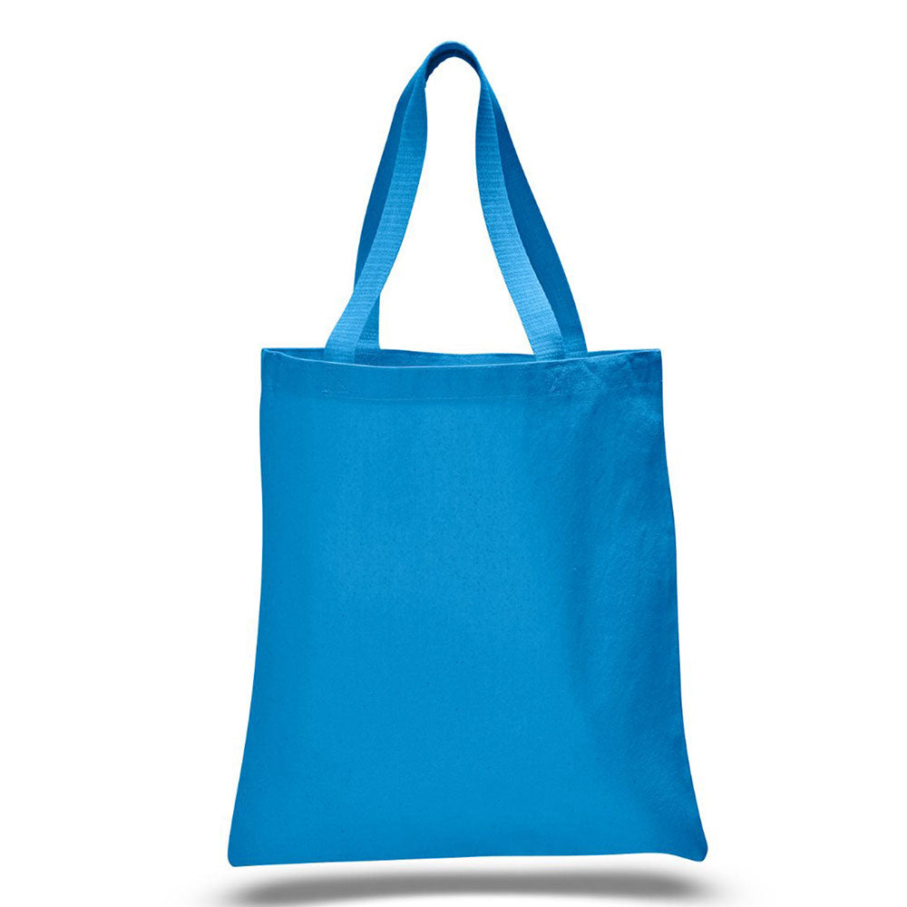Large Cotton Canvas Promotional Tote Bag (15'' W X 16'' H) 12 Oz-Tote Bag-Brand Your Tote-Sapphire-Brand Your Tote