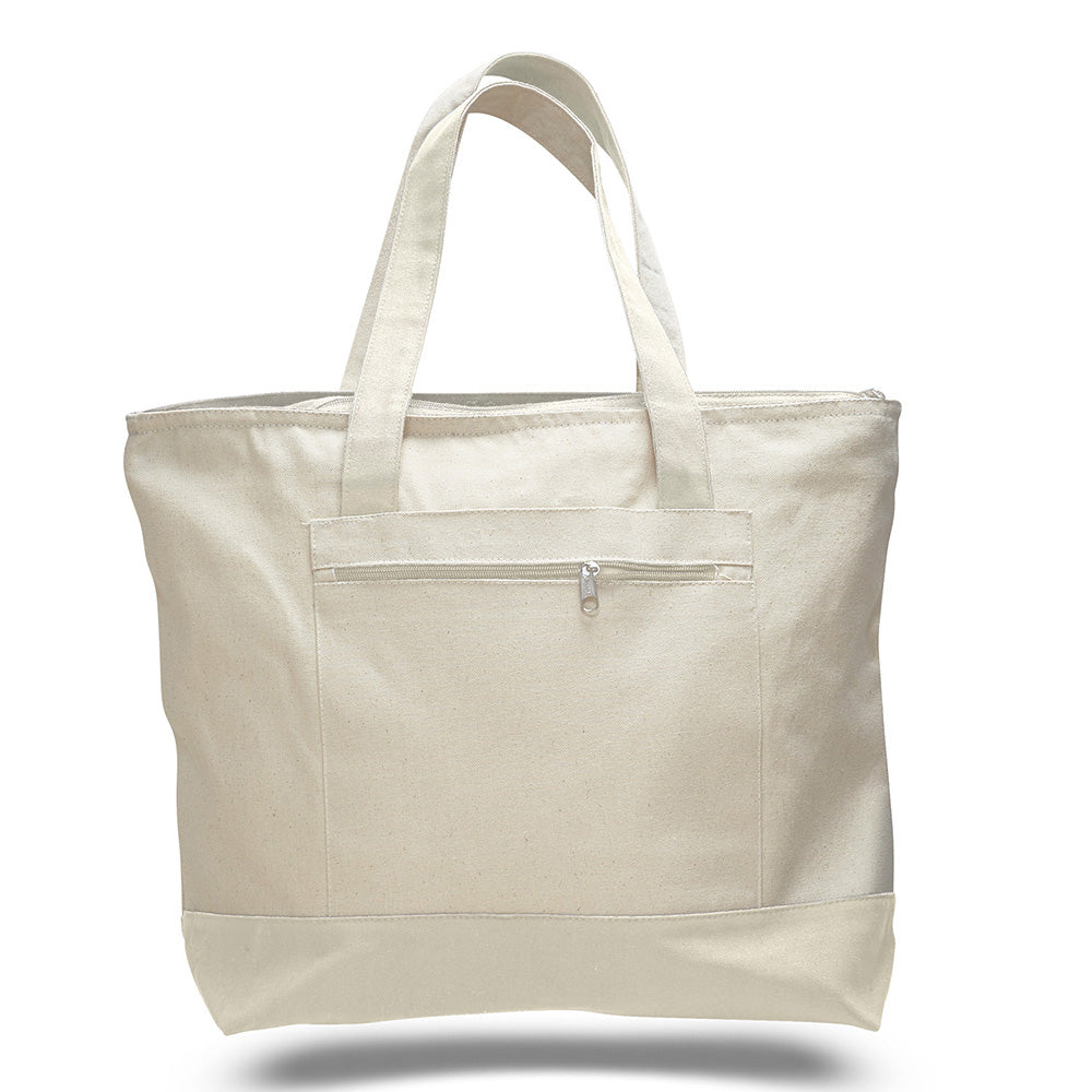 Large Cotton Canvas Tote Bag (18'' W X 14'' H) 12 Oz-Tote Bag-Brand Your Tote-Natural-Natural-Natural-Brand Your Tote