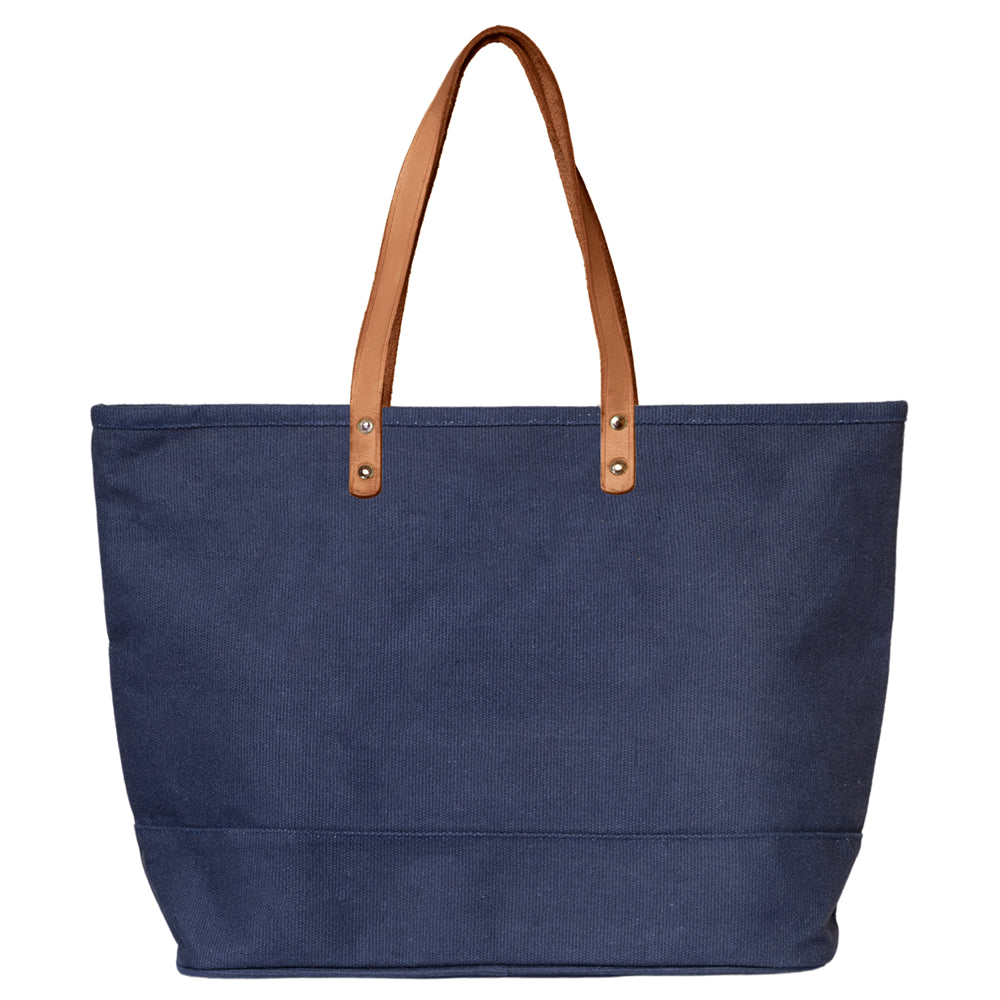 Large Cotton Next Level Dobby Tote Bag (19.6'' W X 13'' H) 18 Oz-Tote Bag-Brand Your Tote-Navy Blue-Brand Your Tote
