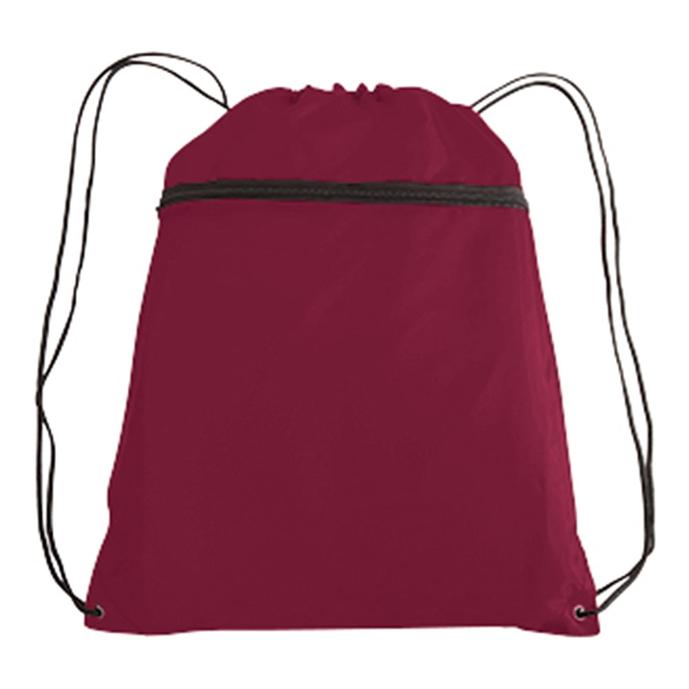 Large Polyester Drawstring Backpack (14'' W X 19'' H) 210D-Backpack-Brand Your Tote-Burgundy-Brand Your Tote