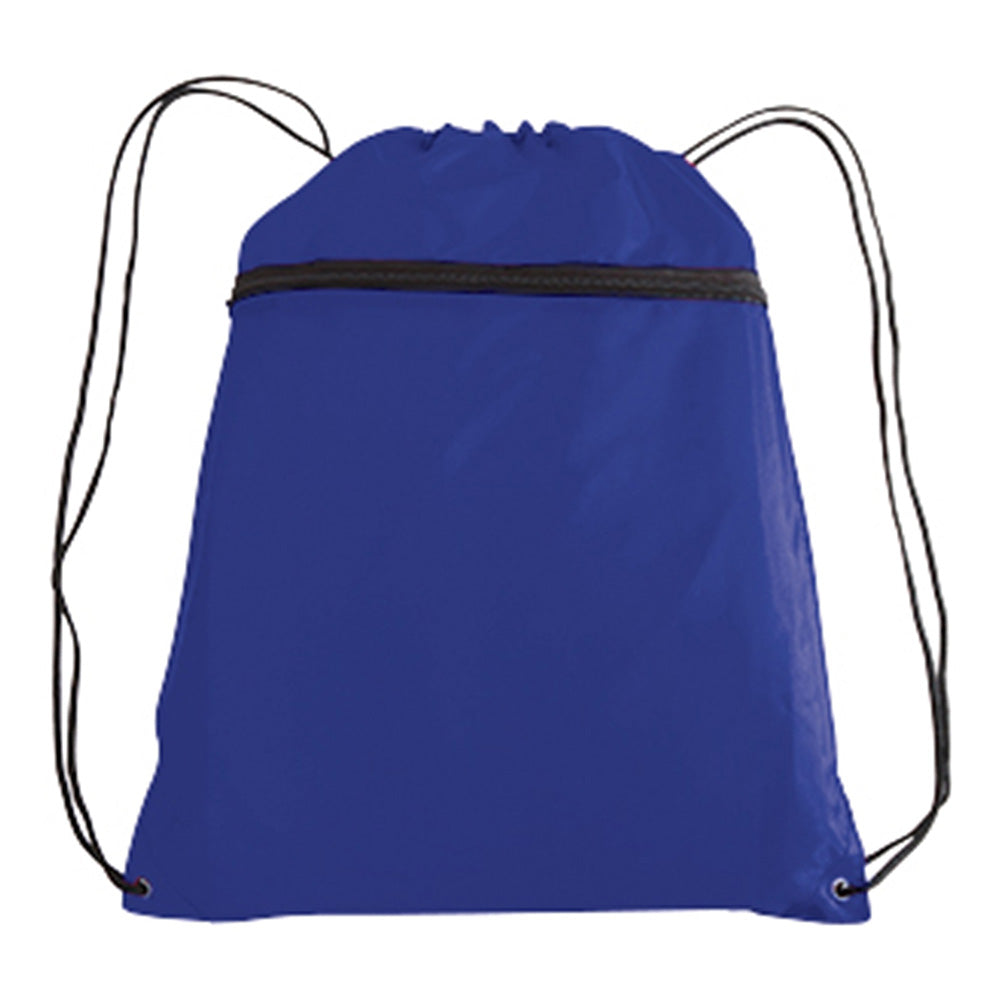 Large Polyester Drawstring Backpack (14'' W X 19'' H) 210D-Backpack-Brand Your Tote-Royal Blue-Brand Your Tote
