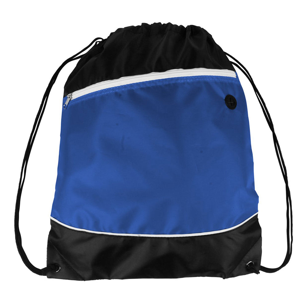 Large Polyester Modern Affordable Contrasting Sports Bag (14'' W X 17.75'' H) 210D-Bag-Brand Your Tote-Royal Blue-Black-Brand Your Tote