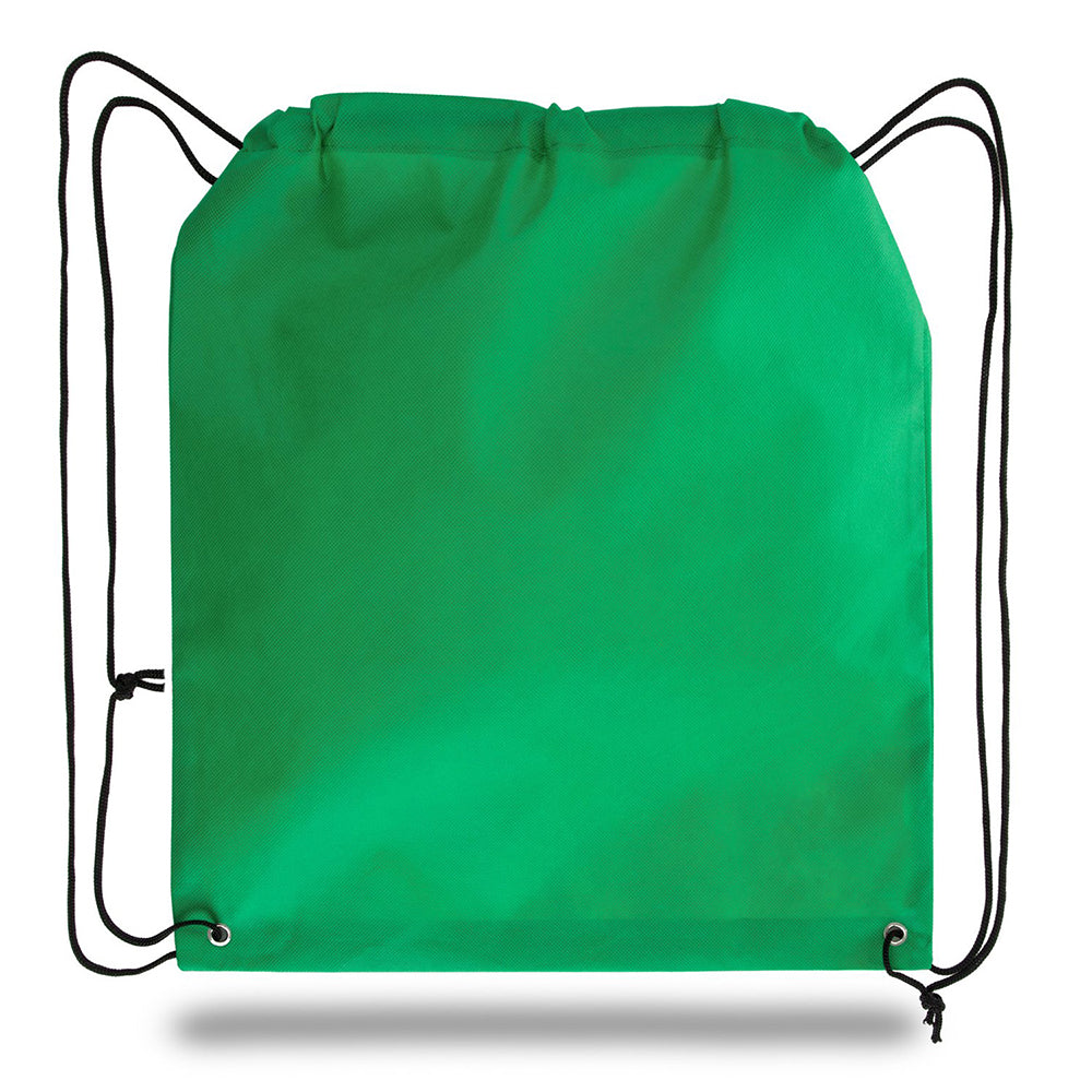 Large Polypropylene Drawstring Backpack (16'' W X 18'' H) 80 Gsm-Backpack-Brand Your Tote-Kelly Green-Brand Your Tote