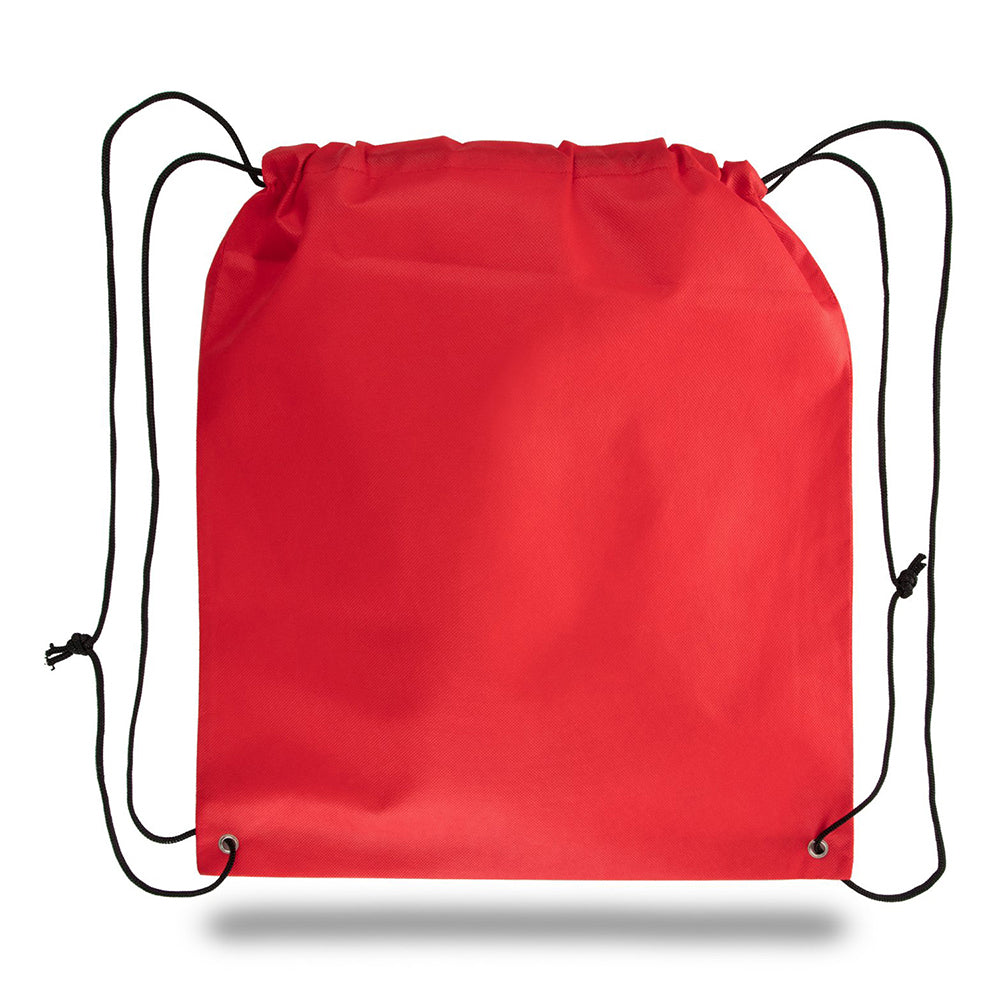 Large Polypropylene Drawstring Backpack (16'' W X 18'' H) 80 Gsm-Backpack-Brand Your Tote-Red-Brand Your Tote