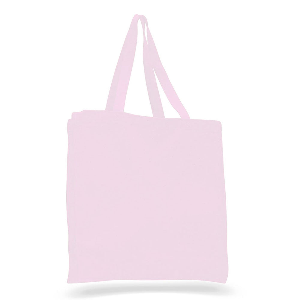 Medium Cotton Canvas Book Tote Bag (14'' W X 15'' H) 12 Oz-Tote Bag-Brand Your Tote-Light Pink-Brand Your Tote