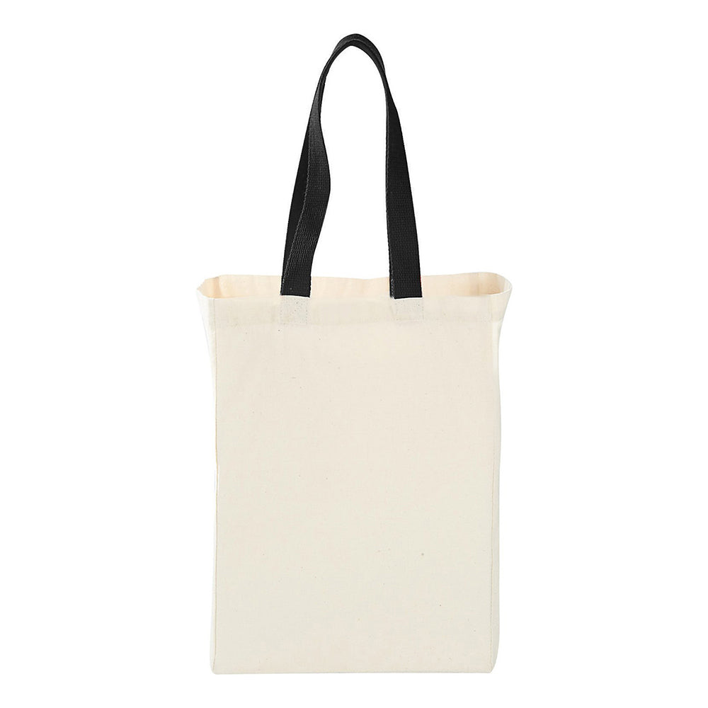 Medium Cotton Canvas Grocery Bag (10'' W X 14'' H) 7 Oz-Bag-Brand Your Tote-Natural-Black-Brand Your Tote