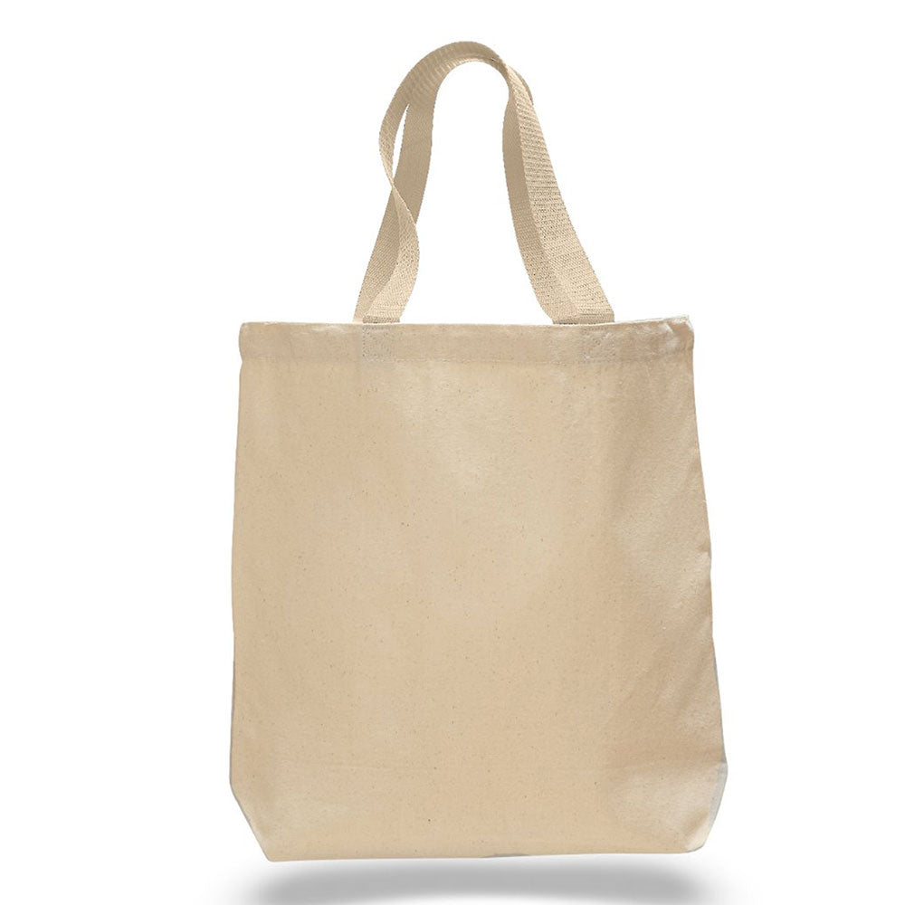 Medium Cotton Canvas Promo Tote Bag (15'' W X 15'' H) 12 Oz-Tote Bag-Brand Your Tote-Natural-Natural-Brand Your Tote