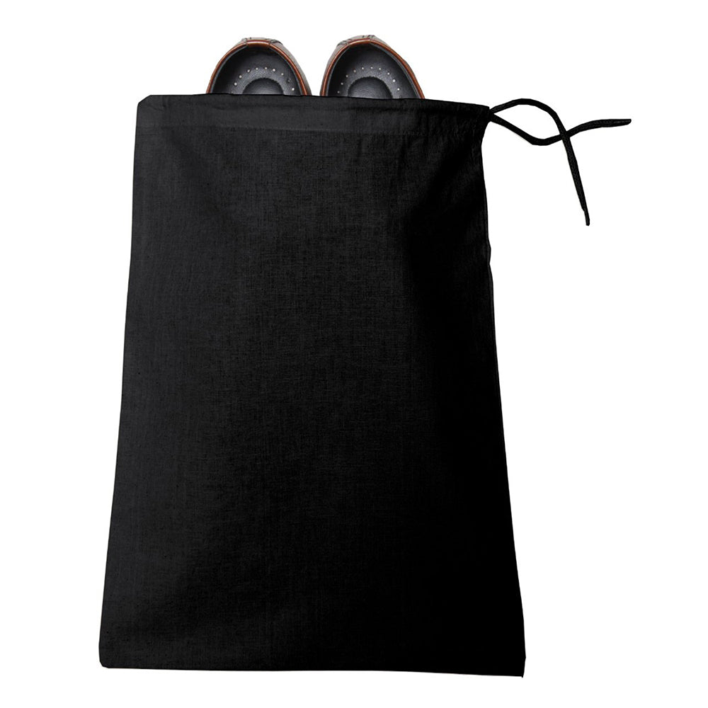 Medium Cotton Canvas Shoedrawstring Shoe Bag (11'' W X 16'' H) 7 Oz-Bag-Brand Your Tote-Black-Brand Your Tote