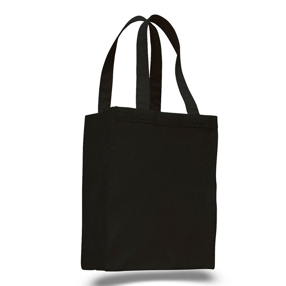 Medium Cotton Canvas Shopping Tote Bag (10.5'' W X 14'' H) 12 Oz-Tote Bag-Brand Your Tote-Black-Brand Your Tote