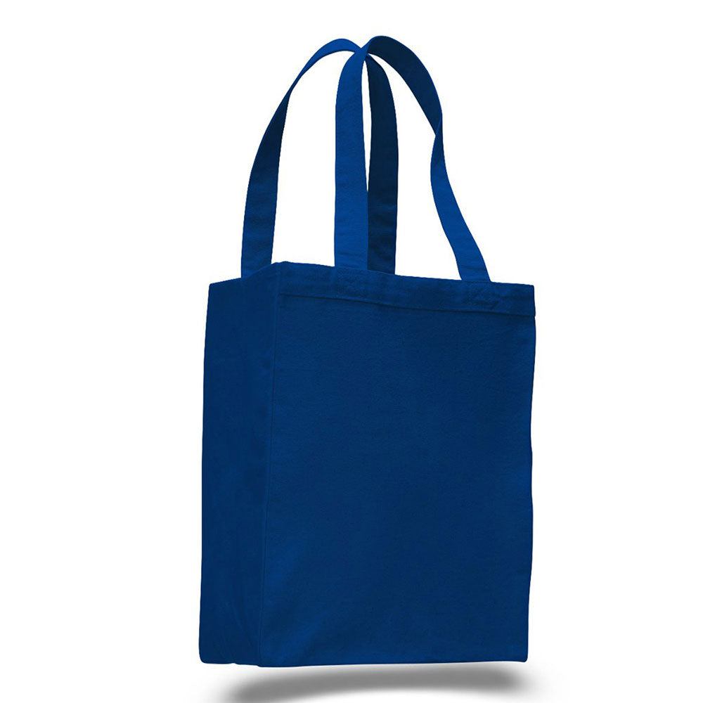 Medium Cotton Canvas Shopping Tote Bag (10.5'' W X 14'' H) 12 Oz-Tote Bag-Brand Your Tote-Royal Blue-Brand Your Tote