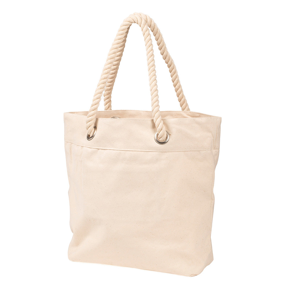 Medium Cotton Canvas Trendy Rope Handle Tote Bag (16.5'' W X 13.5'' H) 12 Oz-Tote Bag-Brand Your Tote-Natural-Brand Your Tote