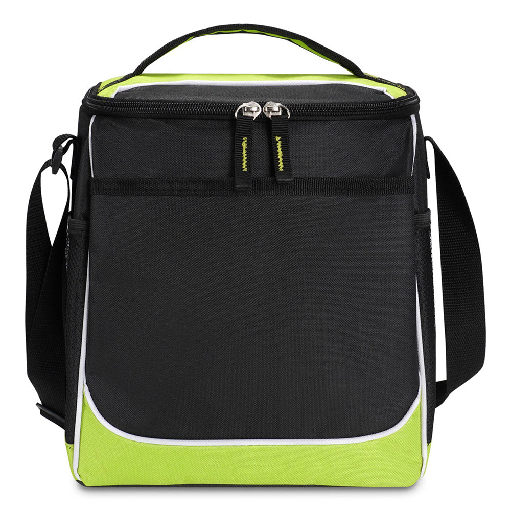 Medium Polyester Lincoln Cooler Bag (11'' W X 13'' H) 600D-Bag-Brand Your Tote-Lime Green-Black-Brand Your Tote