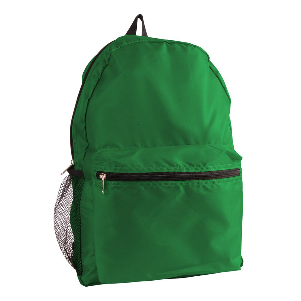 Medium Polyester Nylon Backpack (12'' W X 16.5'' H) 210D-Backpack-Brand Your Tote-Kelly Green-Brand Your Tote