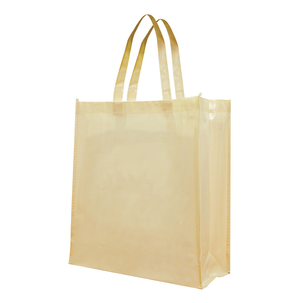 Medium Polypropylene Attractive Laminated Tote Bag (12.75'' W X 15.75'' H) 110 Gsm-Tote Bag-Brand Your Tote-Ivory-Brand Your Tote
