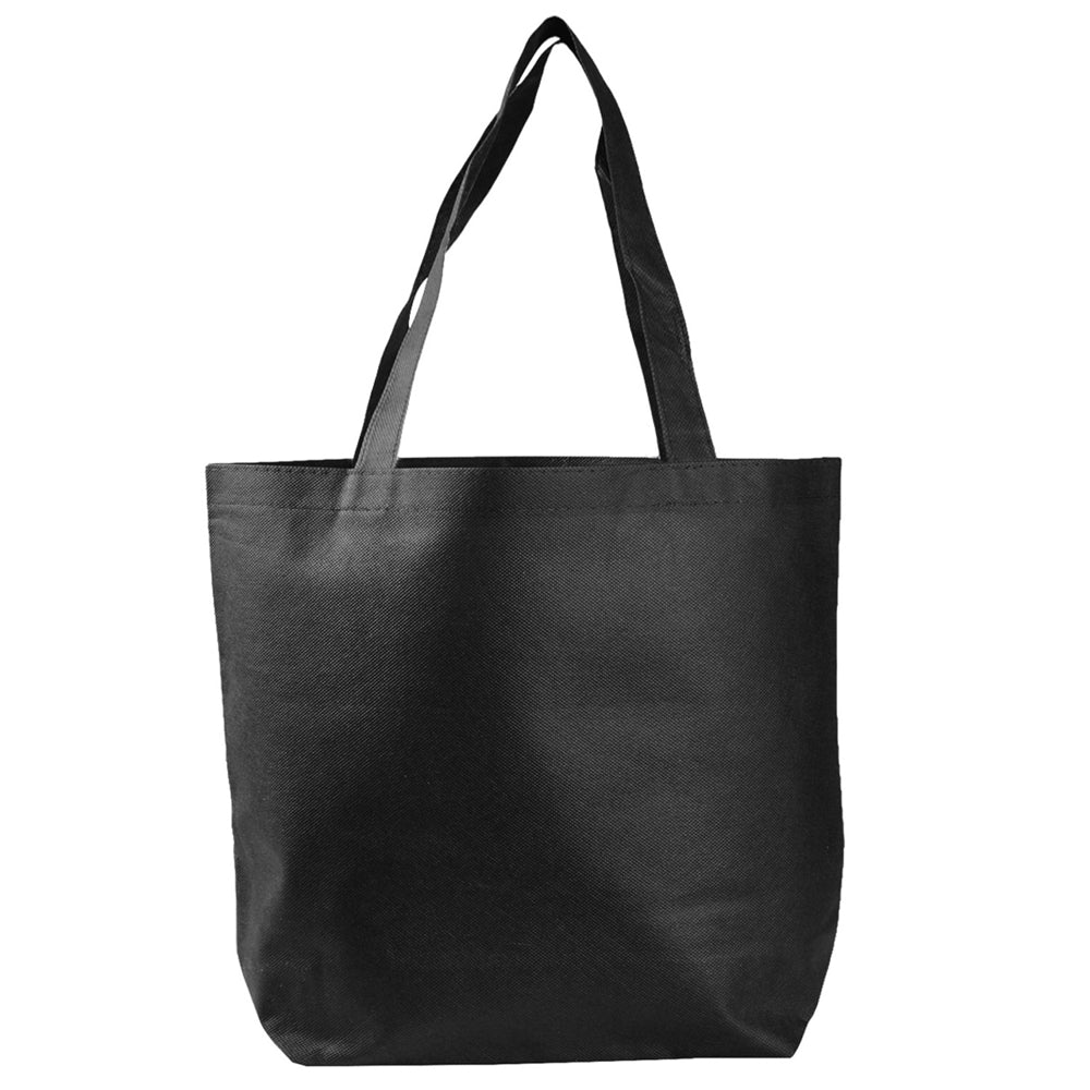 Medium Polypropylene Econo Tote Bag (14.25'' W X 15'' H) 80 Gsm-Tote Bag-Brand Your Tote-Black-Brand Your Tote