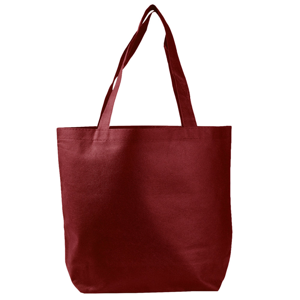 Medium Polypropylene Econo Tote Bag (14.25'' W X 15'' H) 80 Gsm-Tote Bag-Brand Your Tote-Burgundy-Brand Your Tote