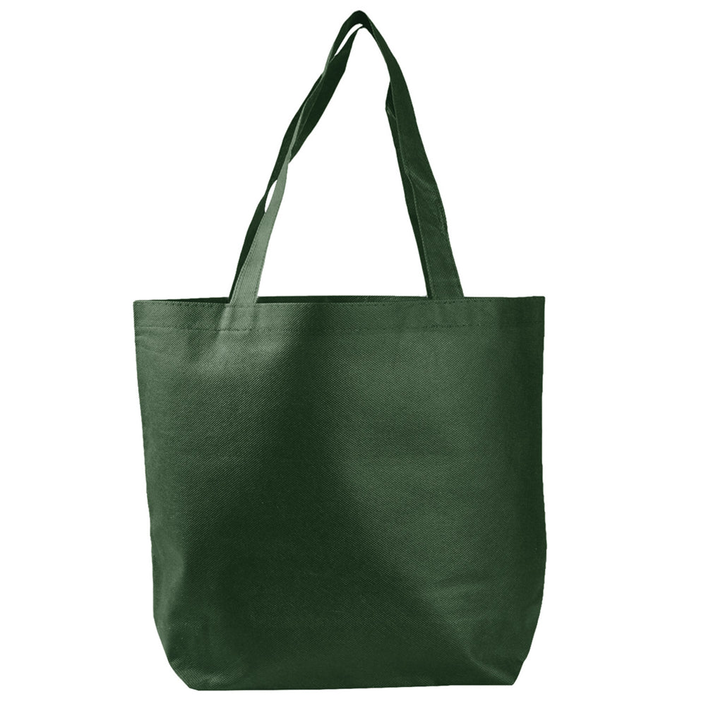 Medium Polypropylene Econo Tote Bag (14.25'' W X 15'' H) 80 Gsm-Tote Bag-Brand Your Tote-Hunter Green-Brand Your Tote