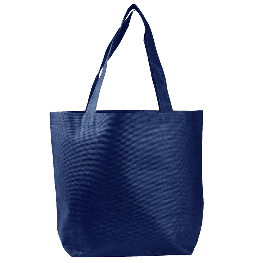 Medium Polypropylene Econo Tote Bag (14.25'' W X 15'' H) 80 Gsm-Tote Bag-Brand Your Tote-Navy Blue-Brand Your Tote