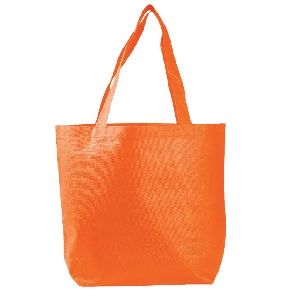 Medium Polypropylene Econo Tote Bag (14.25'' W X 15'' H) 80 Gsm-Tote Bag-Brand Your Tote-Orange-Brand Your Tote