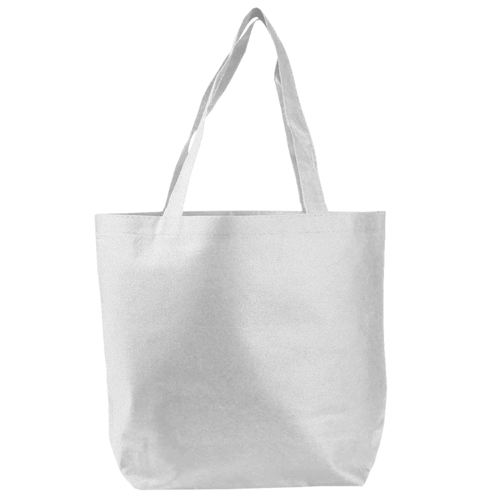 Medium Polypropylene Econo Tote Bag (14.25'' W X 15'' H) 80 Gsm-Tote Bag-Brand Your Tote-White-Brand Your Tote