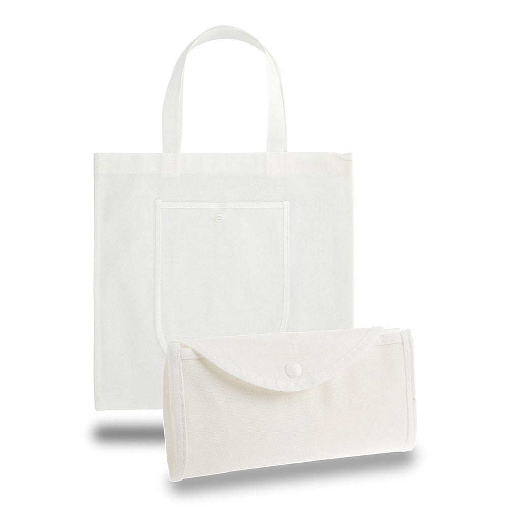 Medium Polypropylene Foldable Tote Bag (14.75'' W X 14.75'' H) 80 Gsm-Tote Bag-Brand Your Tote-White-Brand Your Tote
