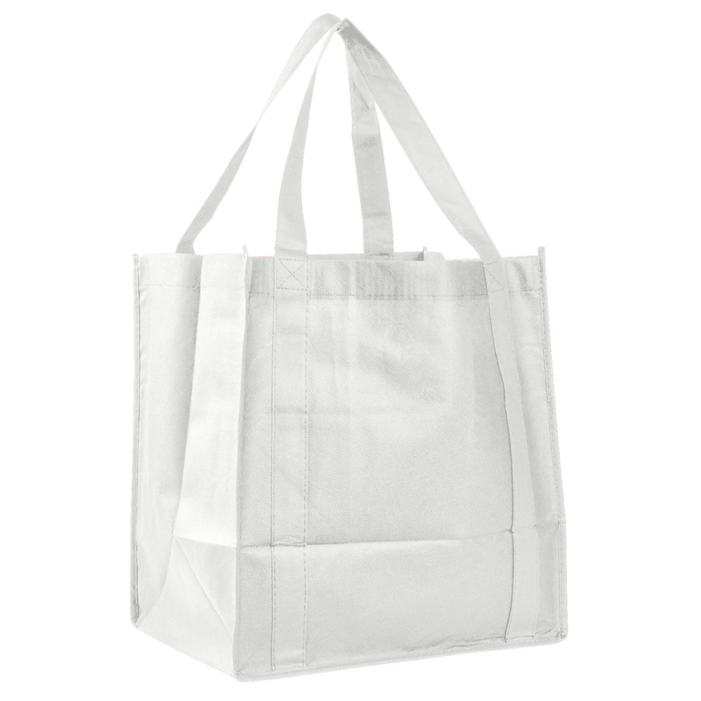 Medium Polypropylene Grocery Bag (12.5'' W X 13.5'' H) 80 Gsm-Bag-Brand Your Tote-White-Brand Your Tote