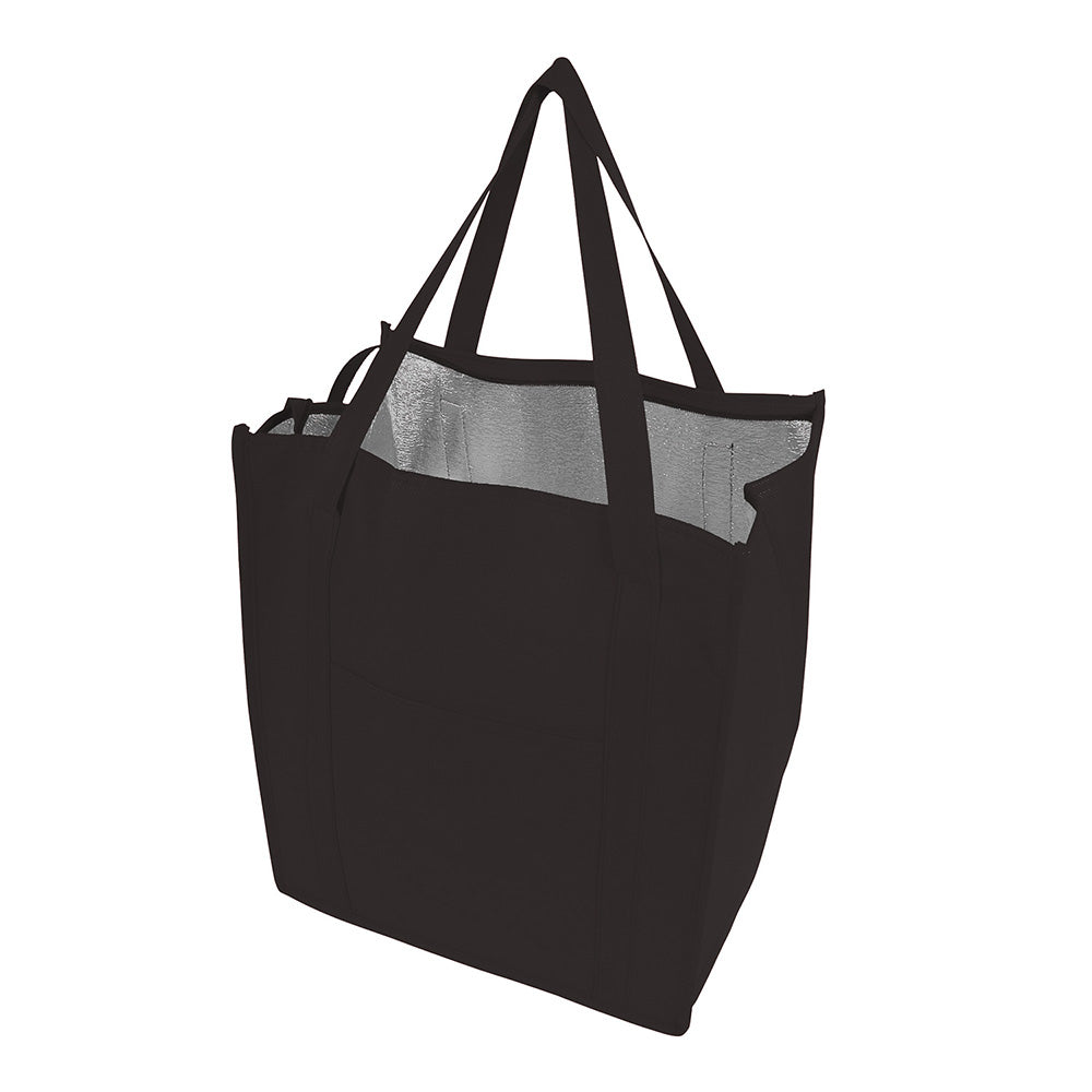 Medium Polypropylene Grocery Tote Bag (13'' W X 15'' H) 235 Gsm-Tote Bag-Brand Your Tote-Black-Brand Your Tote