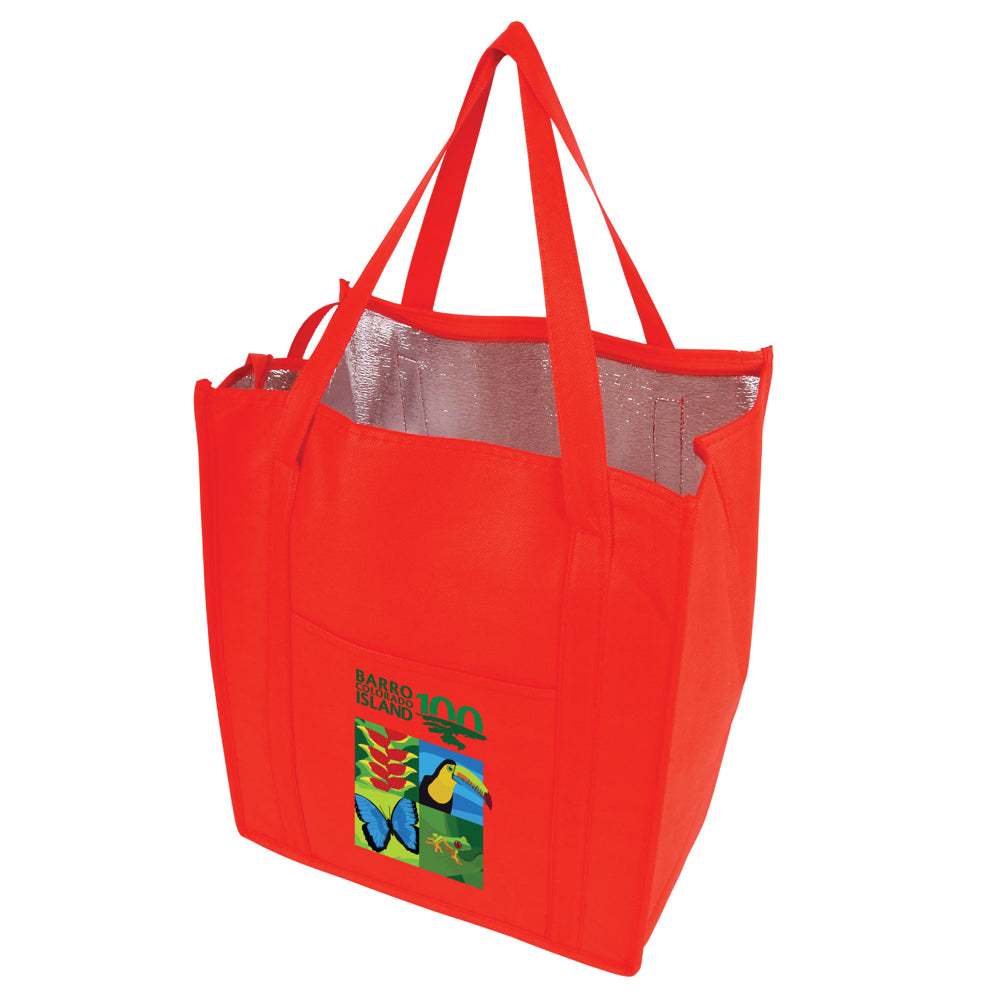 Medium Polypropylene Grocery Tote Bag (13'' W X 15'' H) 235 Gsm-Tote Bag-Brand Your Tote-Red-Brand Your Tote