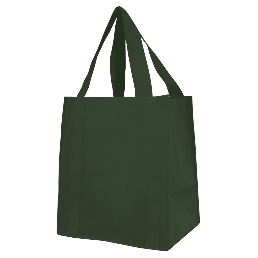 Medium Polypropylene Heavy Duty Grocery Bag (13'' W X 15'' H) 100 Gsm-Bag-Brand Your Tote-Hunter Green-Brand Your Tote