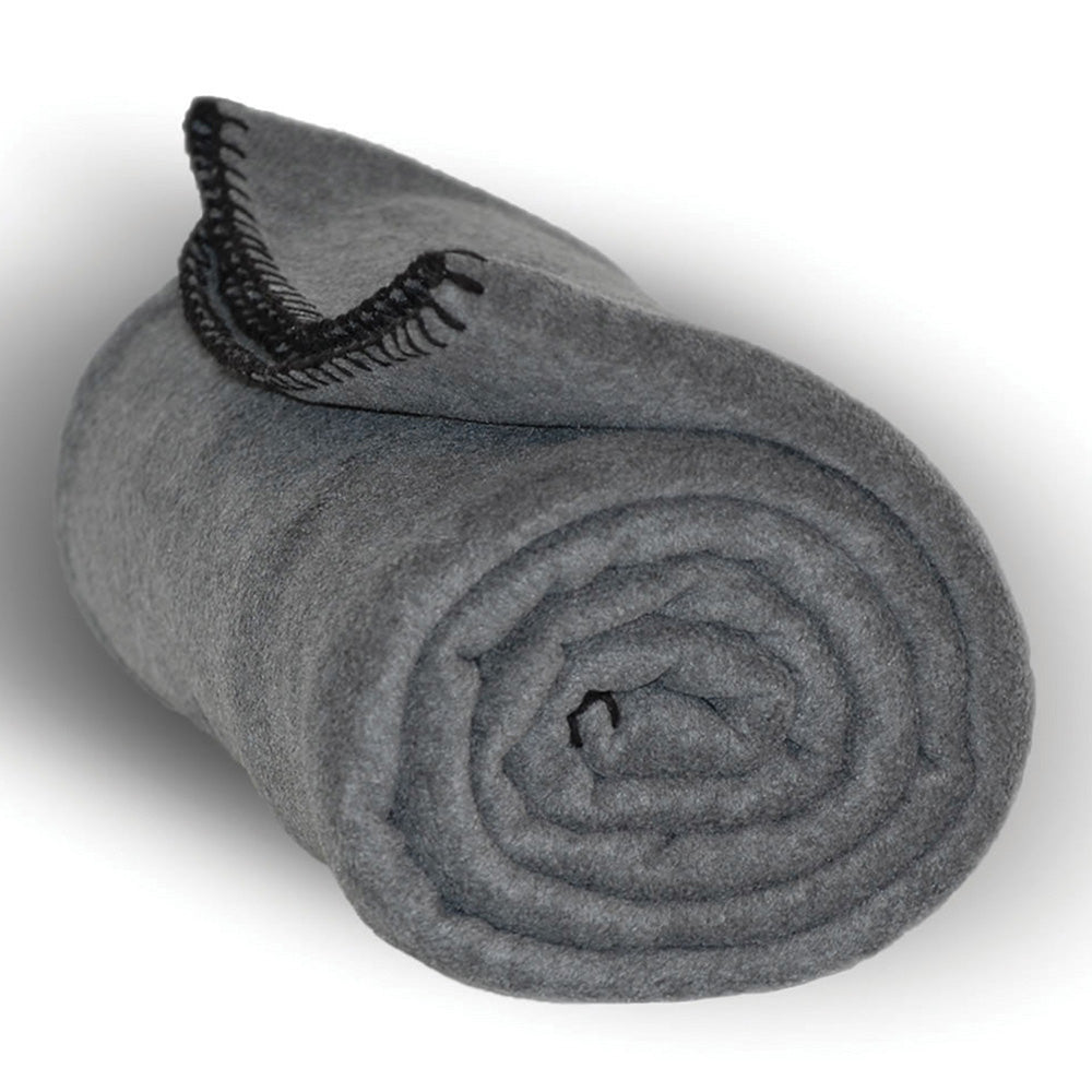 Polyester Fleece Blanket (50'' W X 60'' H) 260 G/Sqm-Blanket-Brand Your Tote-Charcoal-Brand Your Tote