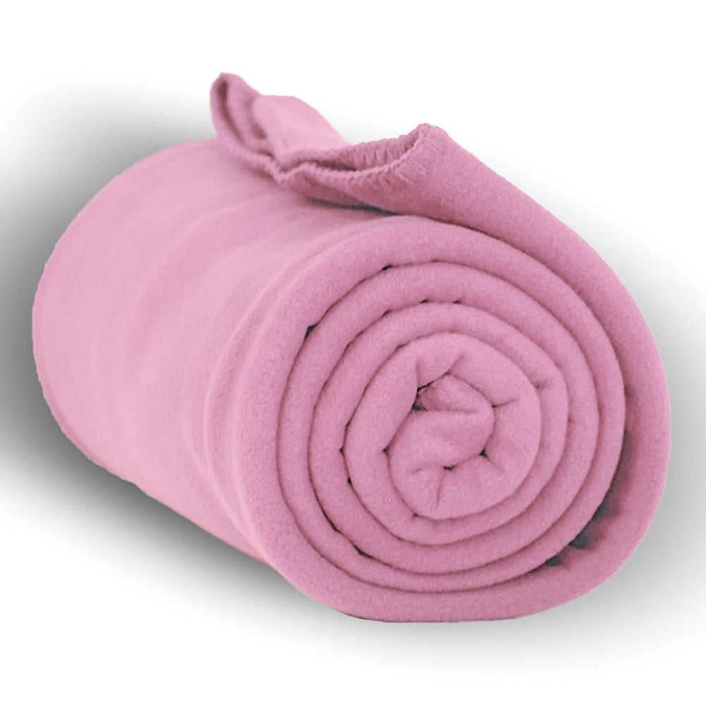 Polyester Fleece Blanket (50'' W X 60'' H) 260 G/Sqm-Blanket-Brand Your Tote-Pink-Brand Your Tote
