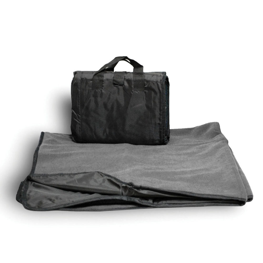 Polyester Fold Up Carry Picnic Blanket (50'' W X 60'' H) 260 G/Sqm-Blanket-Brand Your Tote-Cinder Grey-Brand Your Tote