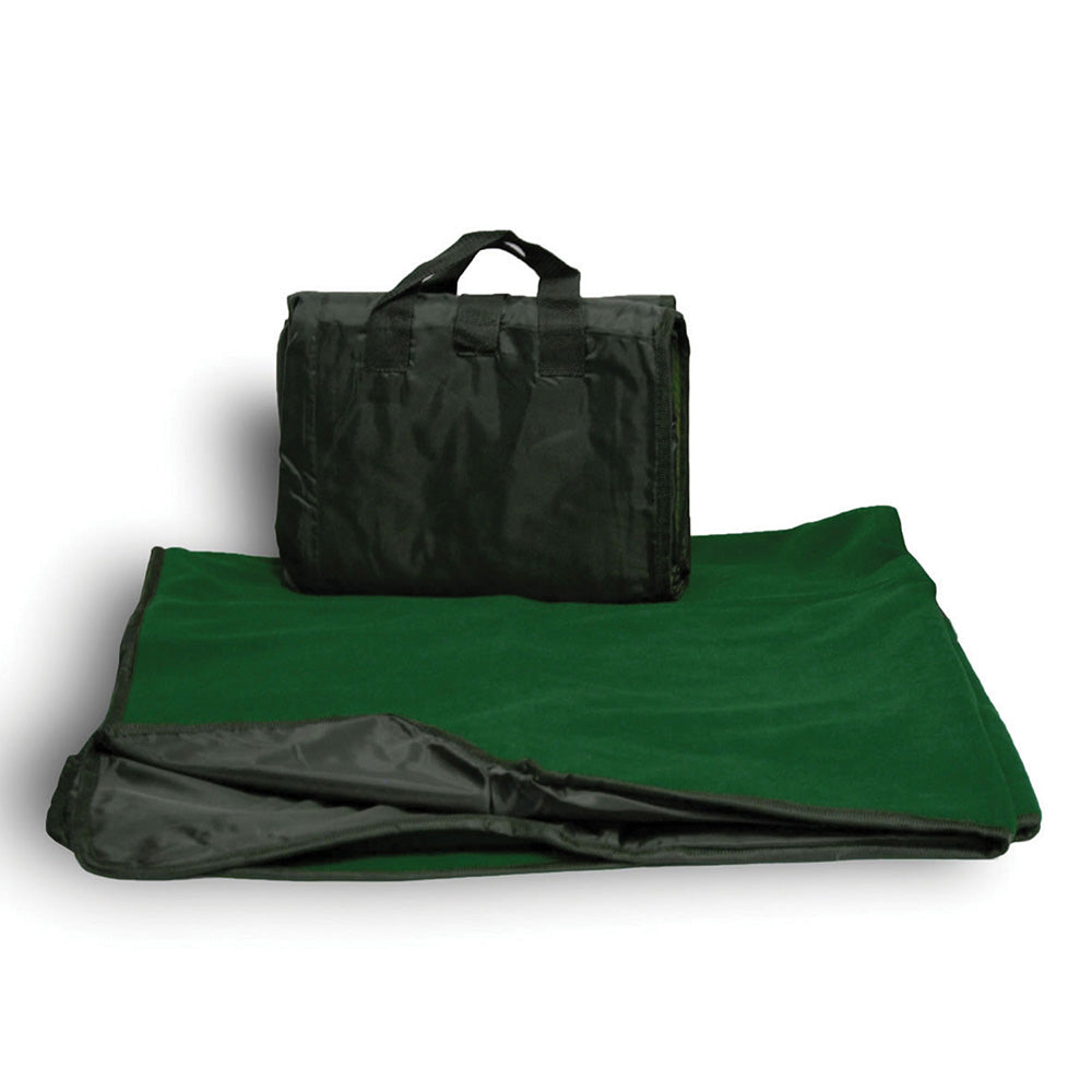 Polyester Fold Up Carry Picnic Blanket (50'' W X 60'' H) 260 G/Sqm-Blanket-Brand Your Tote-Forest Green-Brand Your Tote