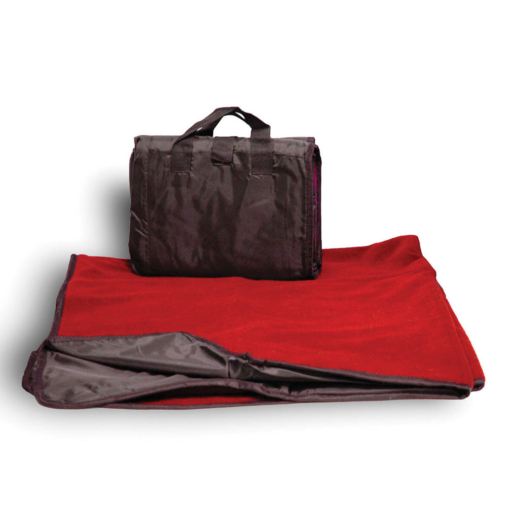Polyester Fold Up Carry Picnic Blanket (50'' W X 60'' H) 260 G/Sqm-Blanket-Brand Your Tote-Red-Brand Your Tote