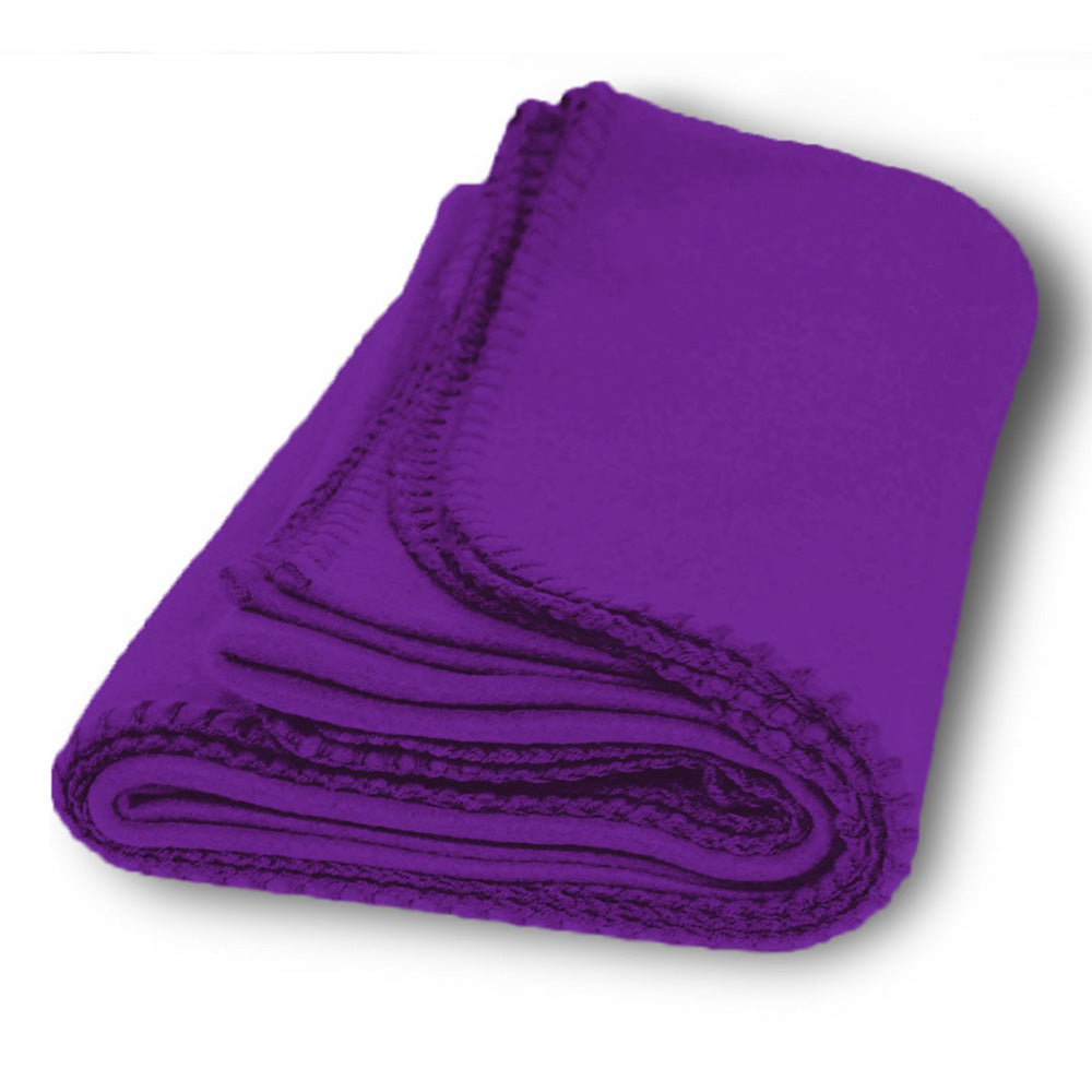 Polyester Promo Fleece Throw Blanket (50'' W X 60'' H) 200 G/Sqm-Blanket-Brand Your Tote-Purple-Brand Your Tote